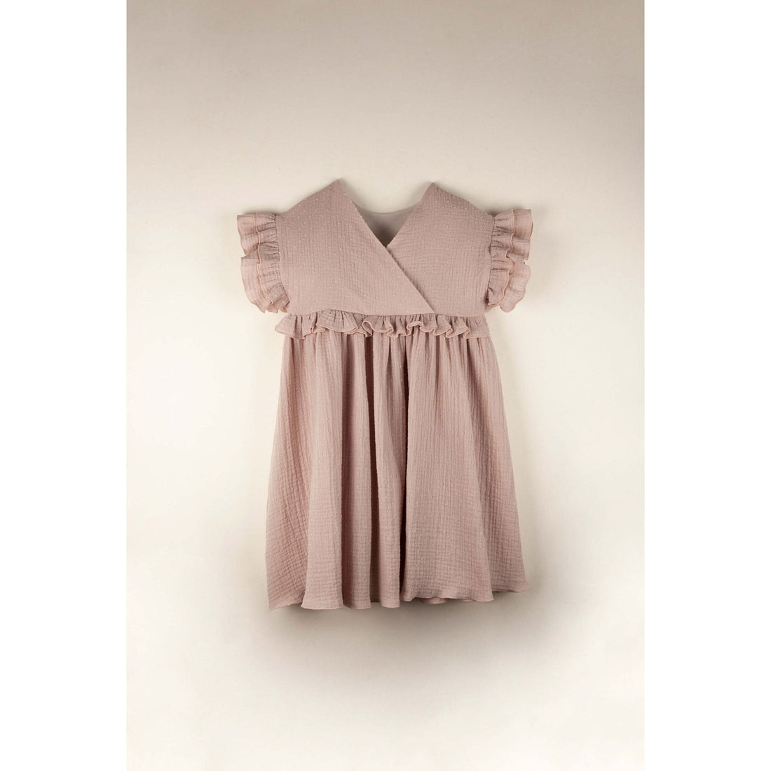 Popelin Pink Embroidered Yoke Dress  Ladida