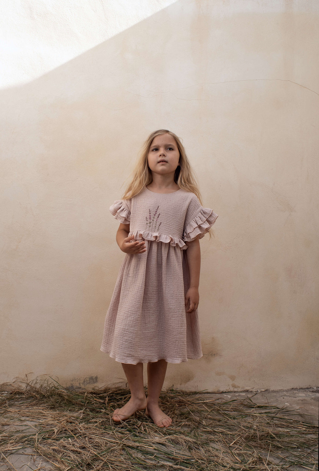 Popelin dresses Popelin Pink Embroidered Yoke Dress