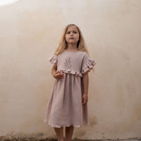 Popelin dresses Popelin Pink Embroidered Yoke Dress