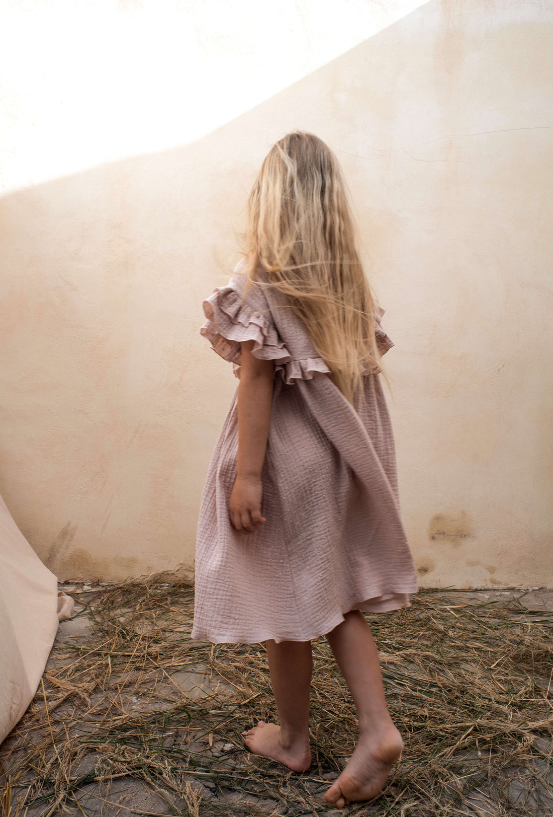 Popelin Pink Embroidered Yoke Dress Popelin Pink Embroidered Yoke Dress