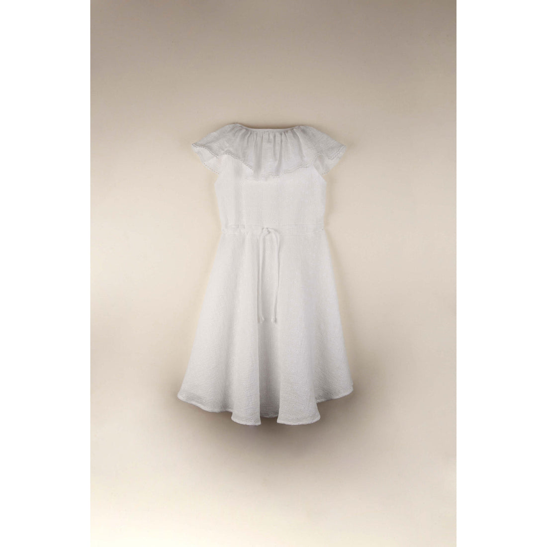 Popelin dresses Popelin Swiss Embroidered Frilled Collar Dress