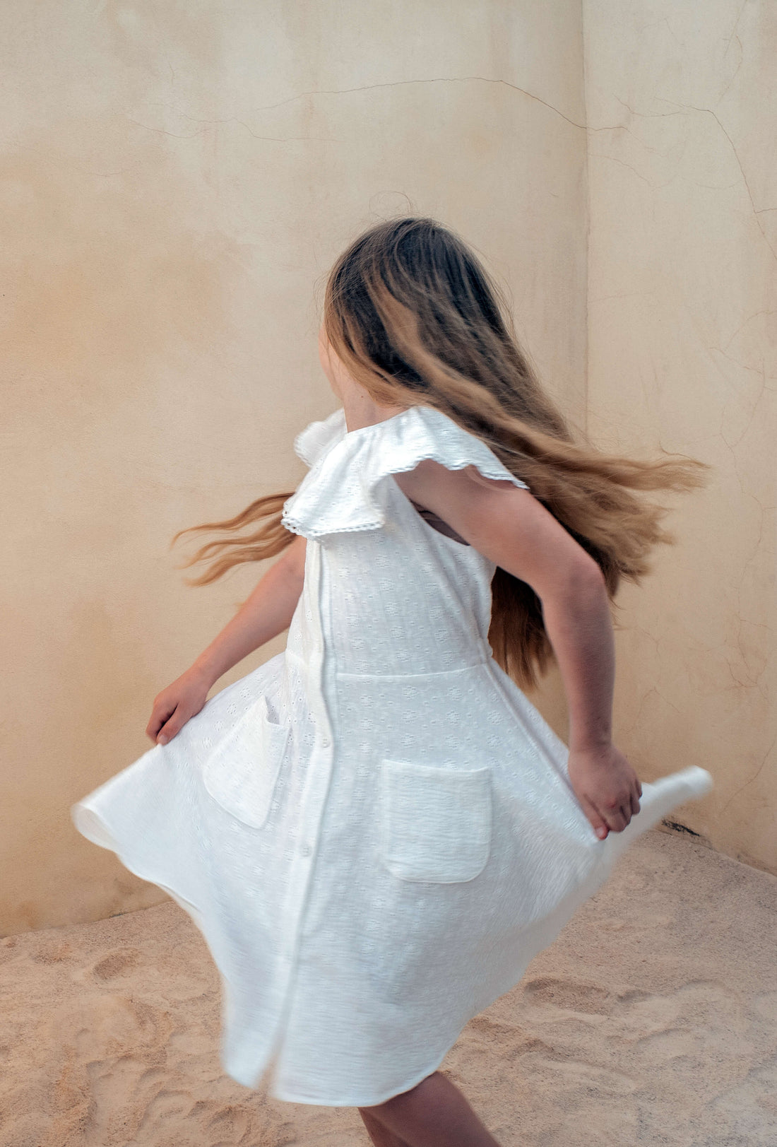 Popelin dresses Popelin Swiss Embroidered Frilled Collar Dress