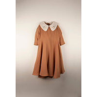 Popelin dresses Popelin Terracotta Embroidered Collar Dress