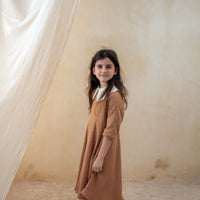 Popelin dresses Popelin Terracotta Embroidered Collar Dress