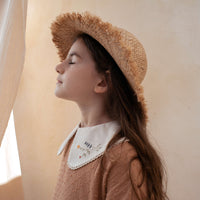 Popelin dresses Popelin Terracotta Embroidered Collar Dress