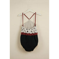 Popelin rompers Popelin Black Polka Dot Reversible Bathing Romper