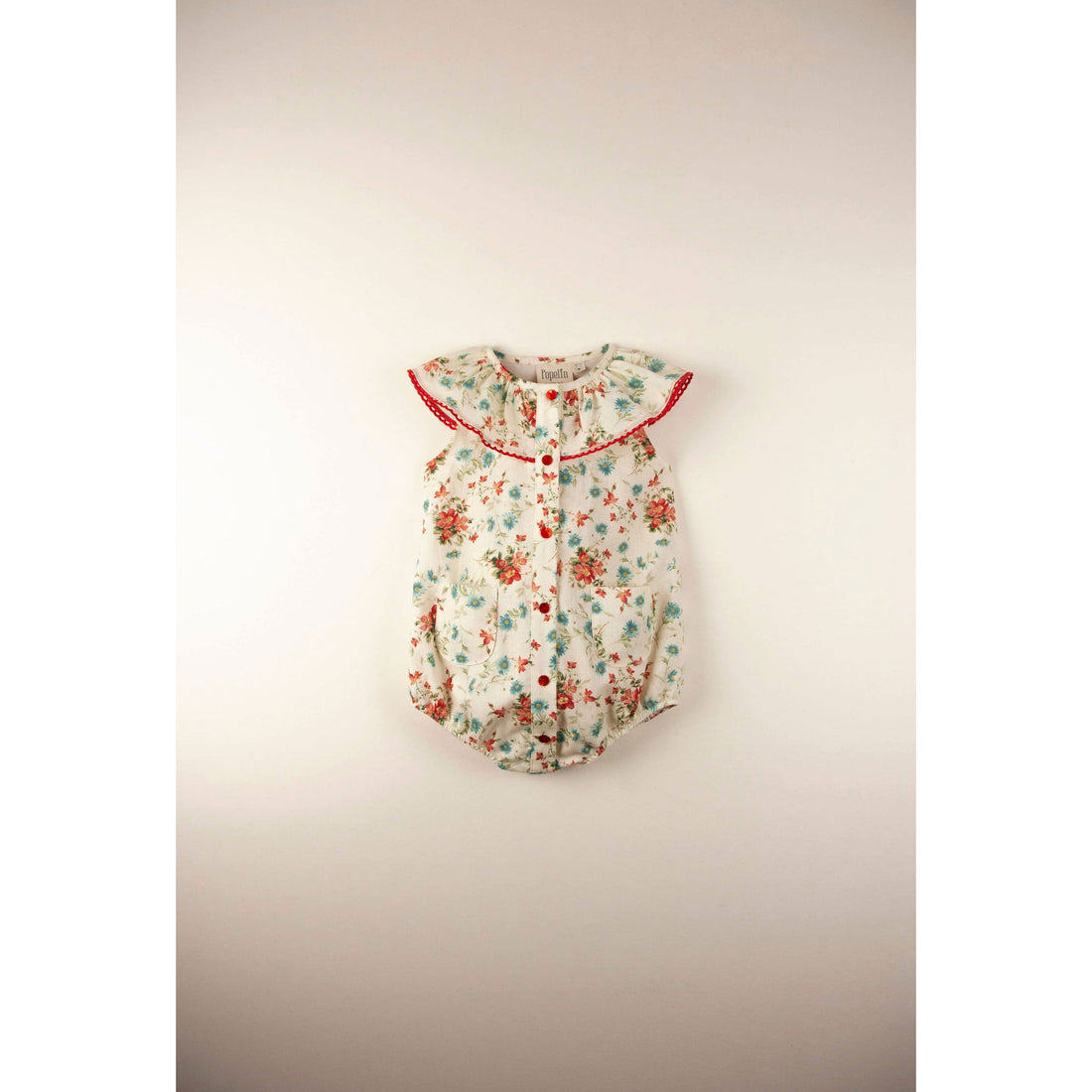 Popelin rompers Popelin Floral Frilled Collar Romper