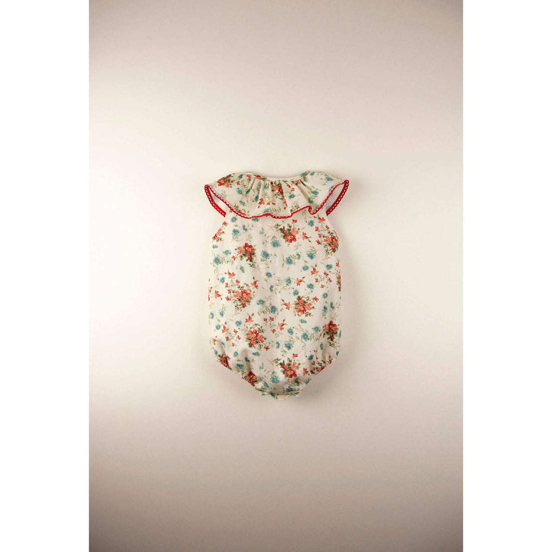 Popelin rompers Popelin Floral Frilled Collar Romper