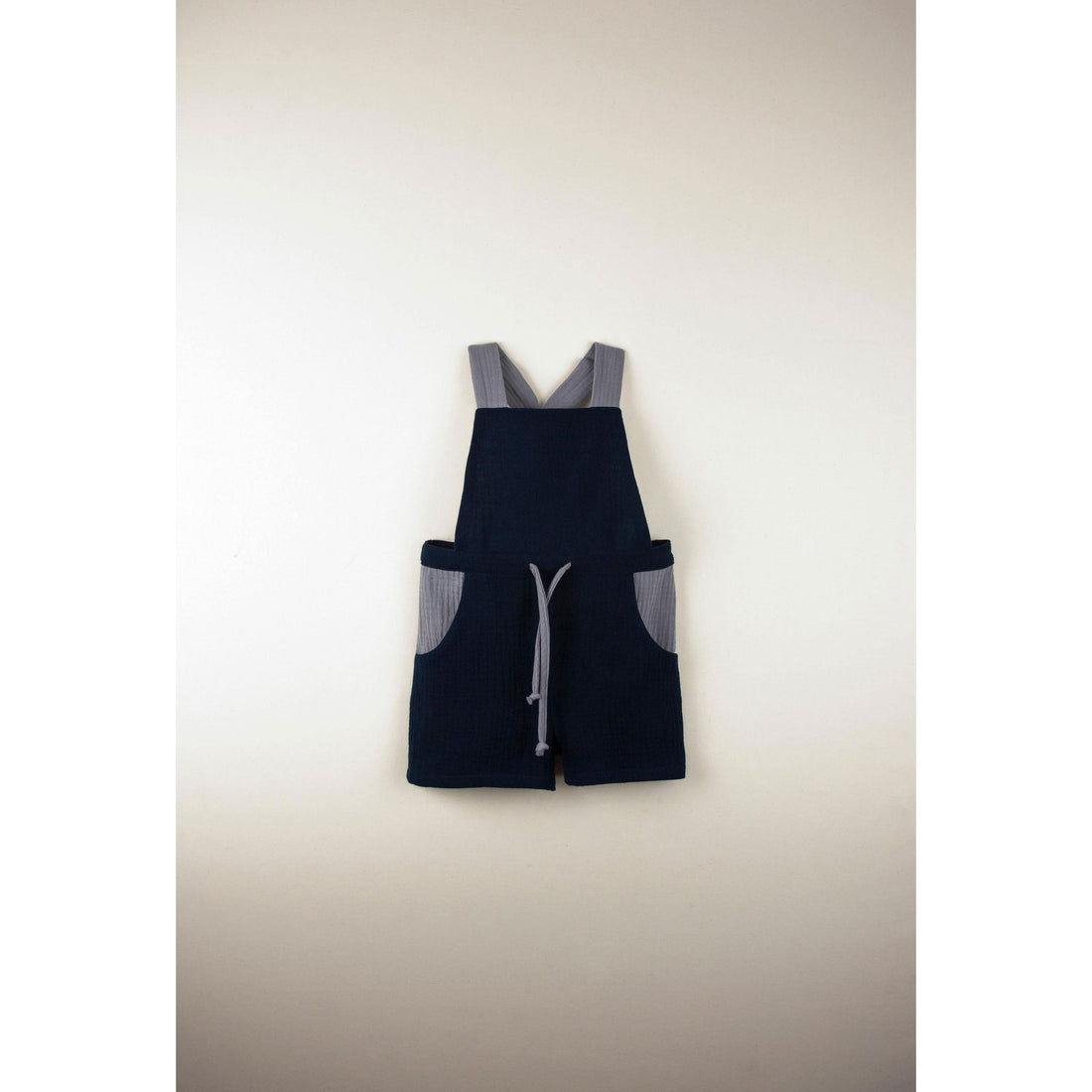 Popelin rompers Popelin Organic Navy Dungarees