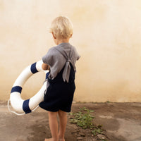 Popelin rompers Popelin Organic Navy Dungarees