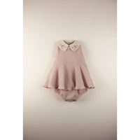 Popelin rompers Popelin Pink Embroidered Collar Romper