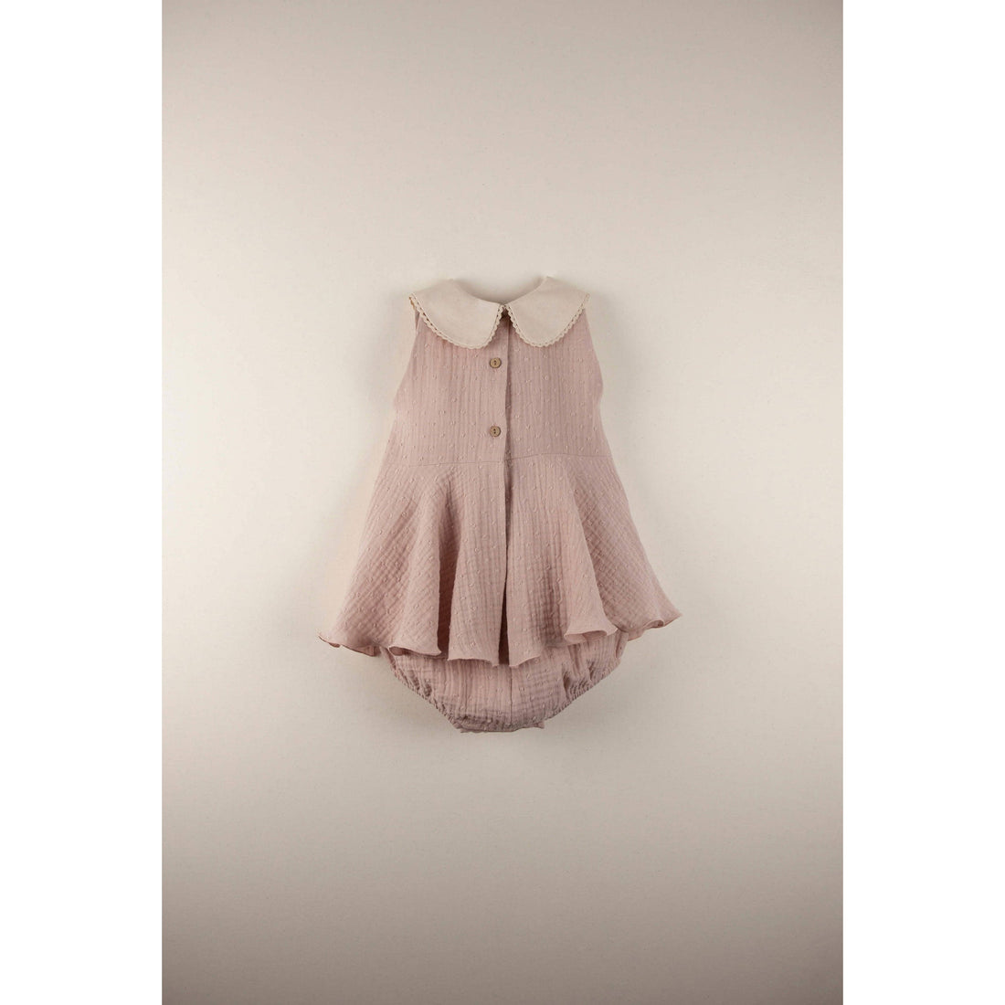 Popelin rompers Popelin Pink Embroidered Collar Romper