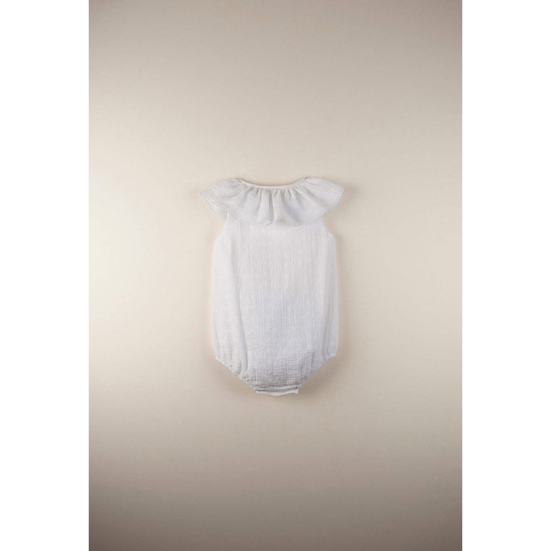 Popelin rompers Popelin Swiss Embroidered Frilled Collar Romper