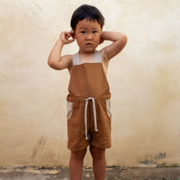 Popelin rompers Popelin Terracotta Dungarees