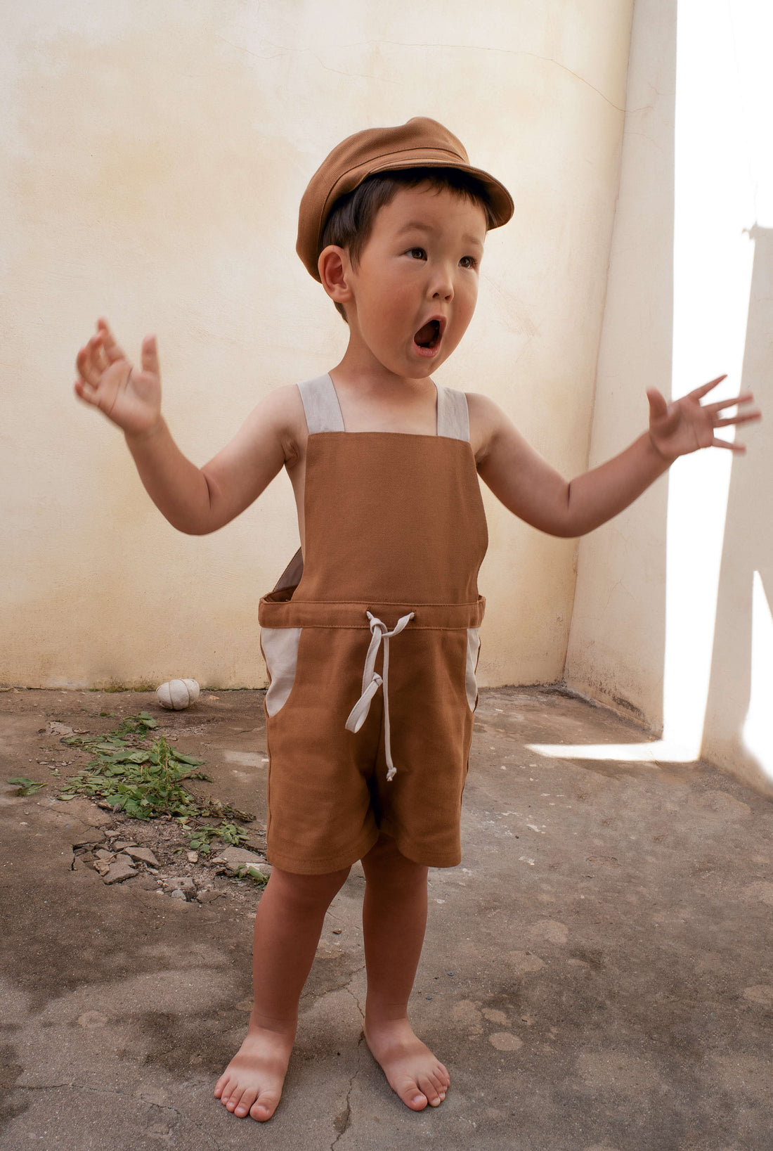 Popelin rompers Popelin Terracotta Dungarees