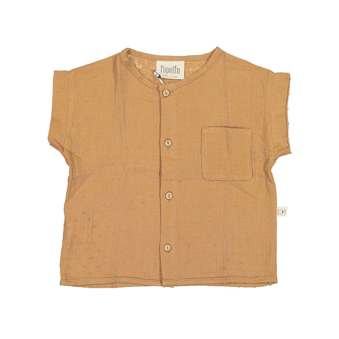 Popelin shirts Popelin Terracotta Short Sleeve Baby Shirt