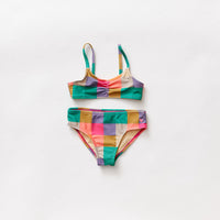Pink Chicken Multi Squares Leopard Poppy Bikini