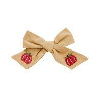 Pink Chicken Bow - Pumpkin Embroidery