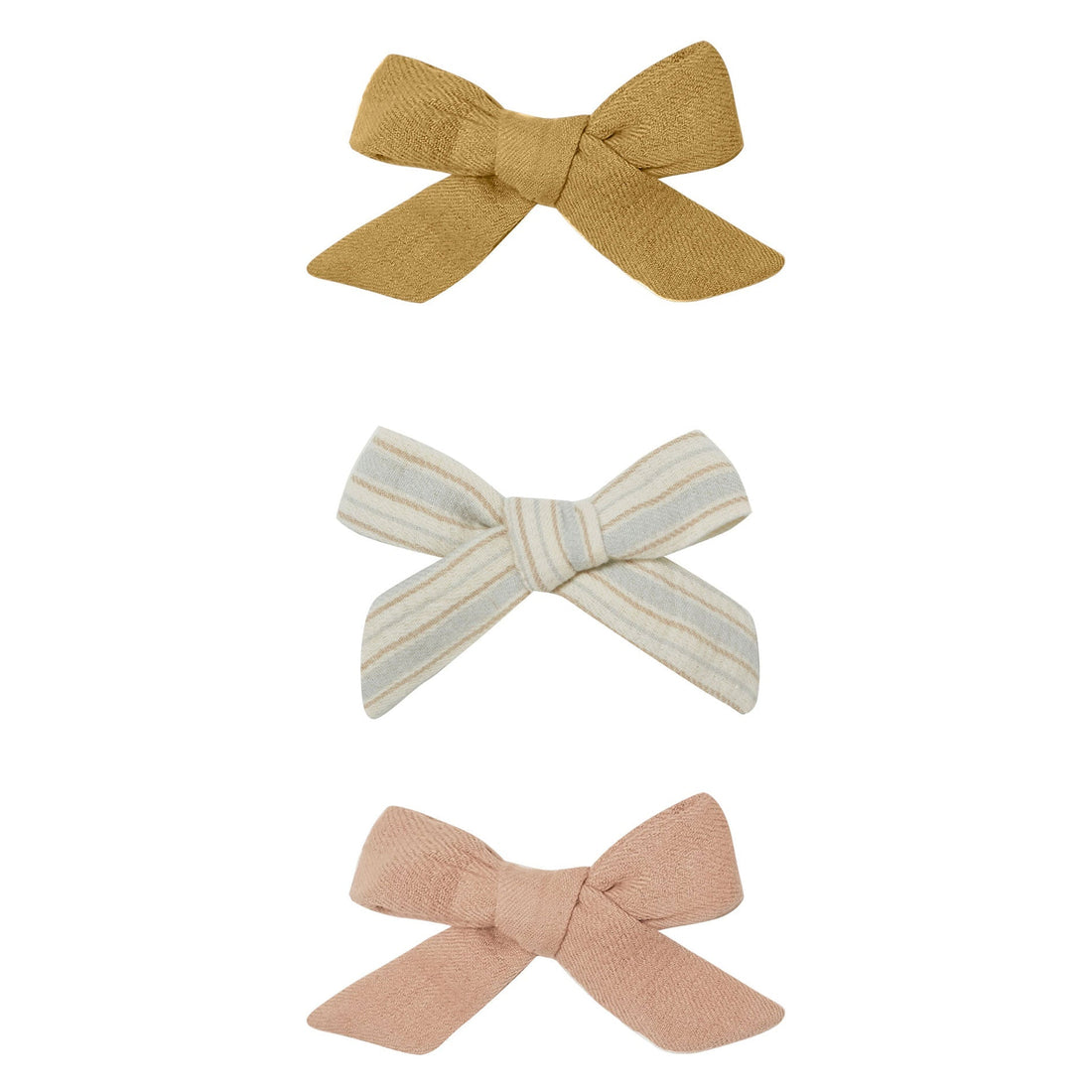 Quincy Mae accessories OS Quincy Mae Bow W. Clip Set | Blush, Sky Stripe, Ocre