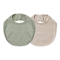 Quincy Mae accessories OS Quincy Mae Jersey Bib Set | Dash, Warm Grey Stripe