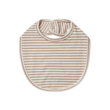 Quincy Mae accessories OS Quincy Mae Jersey Bib Set | Dash, Warm Grey Stripe