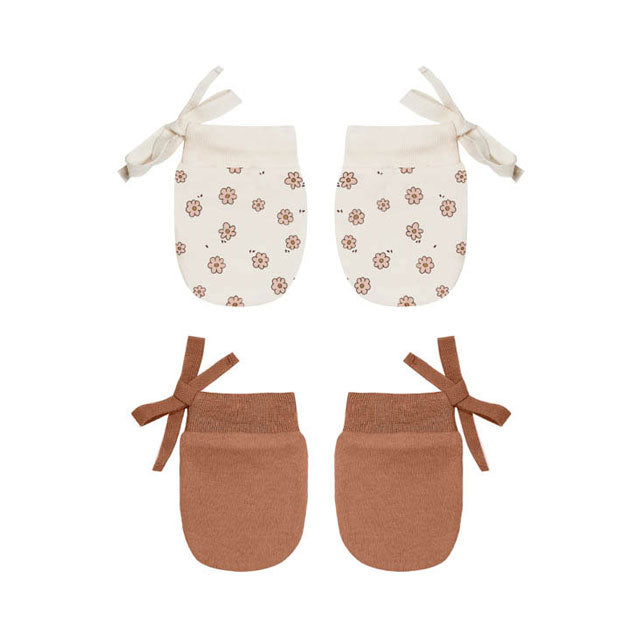Quincy Mae accessories OS Quincy Mae No Scratch Mittens Set | Daisy Confetti, Amber