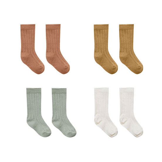 Quincy Mae accessories Quincy Mae Baby Socks Set | Ivory, Spruce, Amber, Ocre