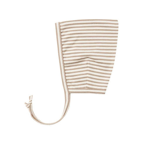 Quincy Mae accessories Quincy Mae Pixie Bonnet | Warm Grey Stripe