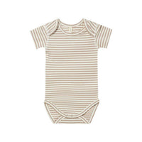 Quincy Mae bodysuits Quincy Mae Jersey Bodysuit 2-Pack | Warm Grey Stripe, Spruce