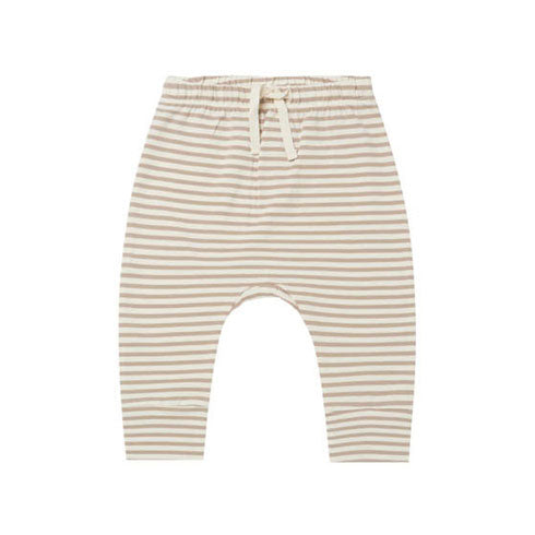 Quincy Mae bottoms Quincy Mae Drawstring Pant | Warm Grey Stripe