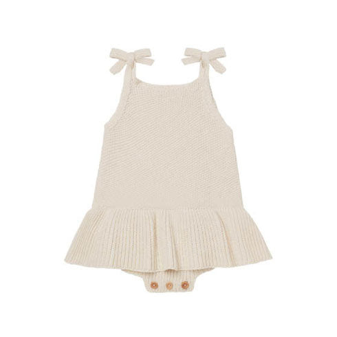 Quincy Mae rompers Quincy Mae Knit Ruffle Romper | Natural