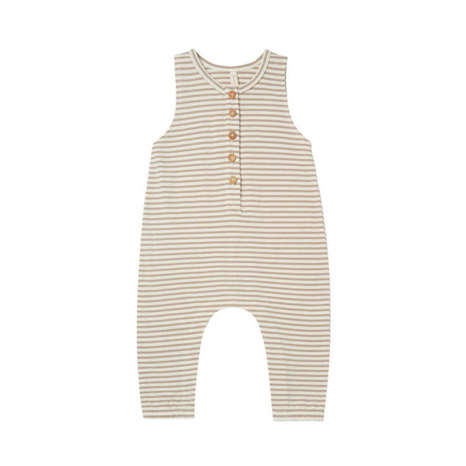 Quincy Mae rompers Quincy Mae Sleeveless Jumpsuit | Warm Grey Stripe