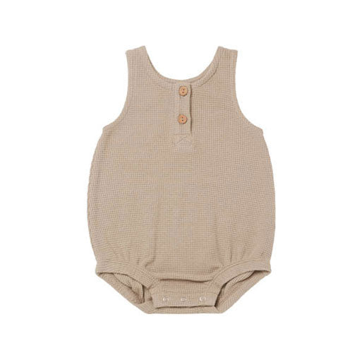 Quincy Mae rompers Quincy Mae Waffle Sleeveless Bubble | Warm Grey