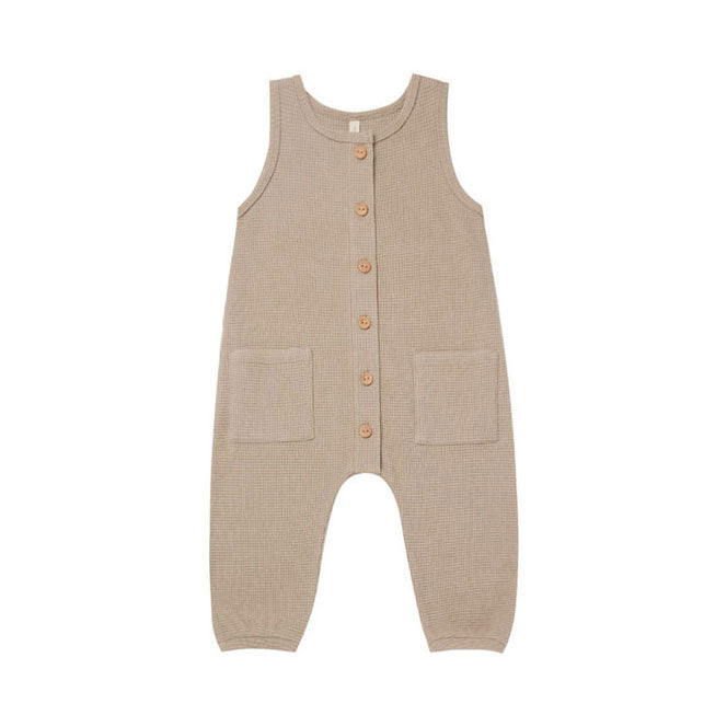 Quincy Mae rompers Quincy Mae Waffle Sleeveless Jumpsuit | Warm Grey