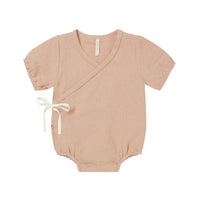 Quincy Mae rompers Quincy Mae Woven Wrap Romper | Blush