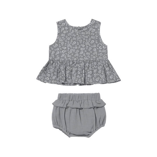 Quincy Mae sets Quincy Mae Sleeveless Peplum Set | Indigo Flora