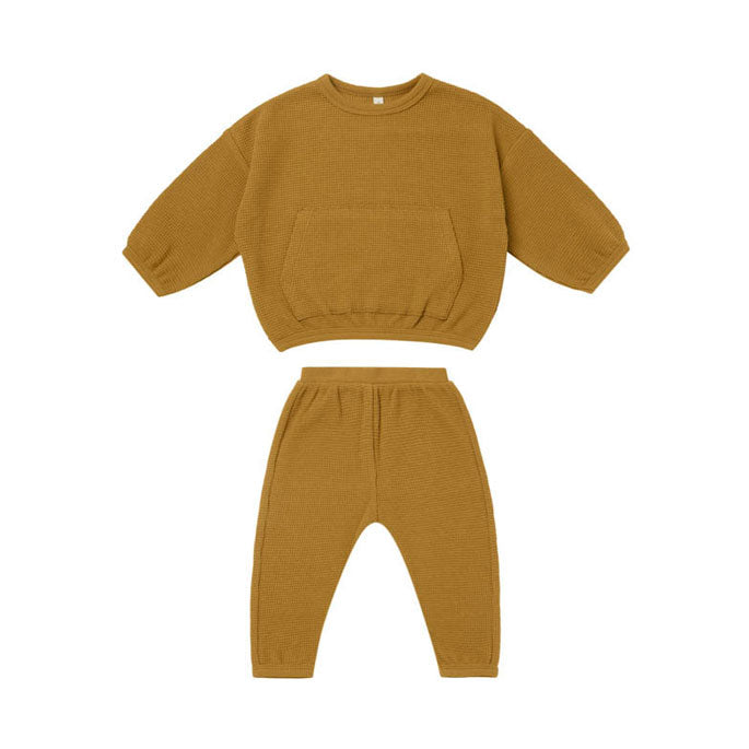 Quincy Mae sets Quincy Mae Waffle Top + Pant Set | Ocre