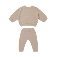 Quincy Mae sets Quincy Mae Waffle Top + Pant Set | Warm Grey