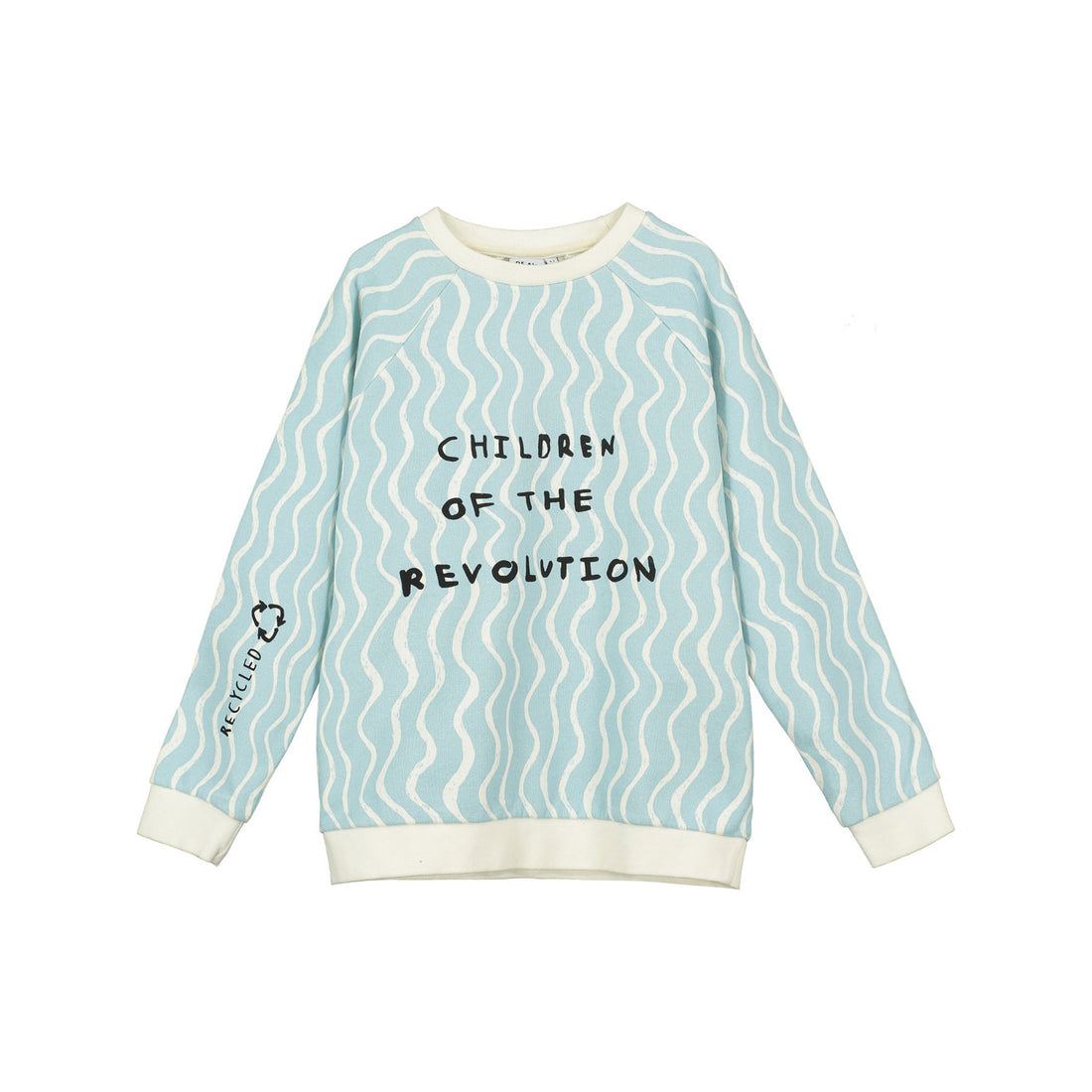 Beau Loves Sky Blue Wiggle Print Raglan Sweater