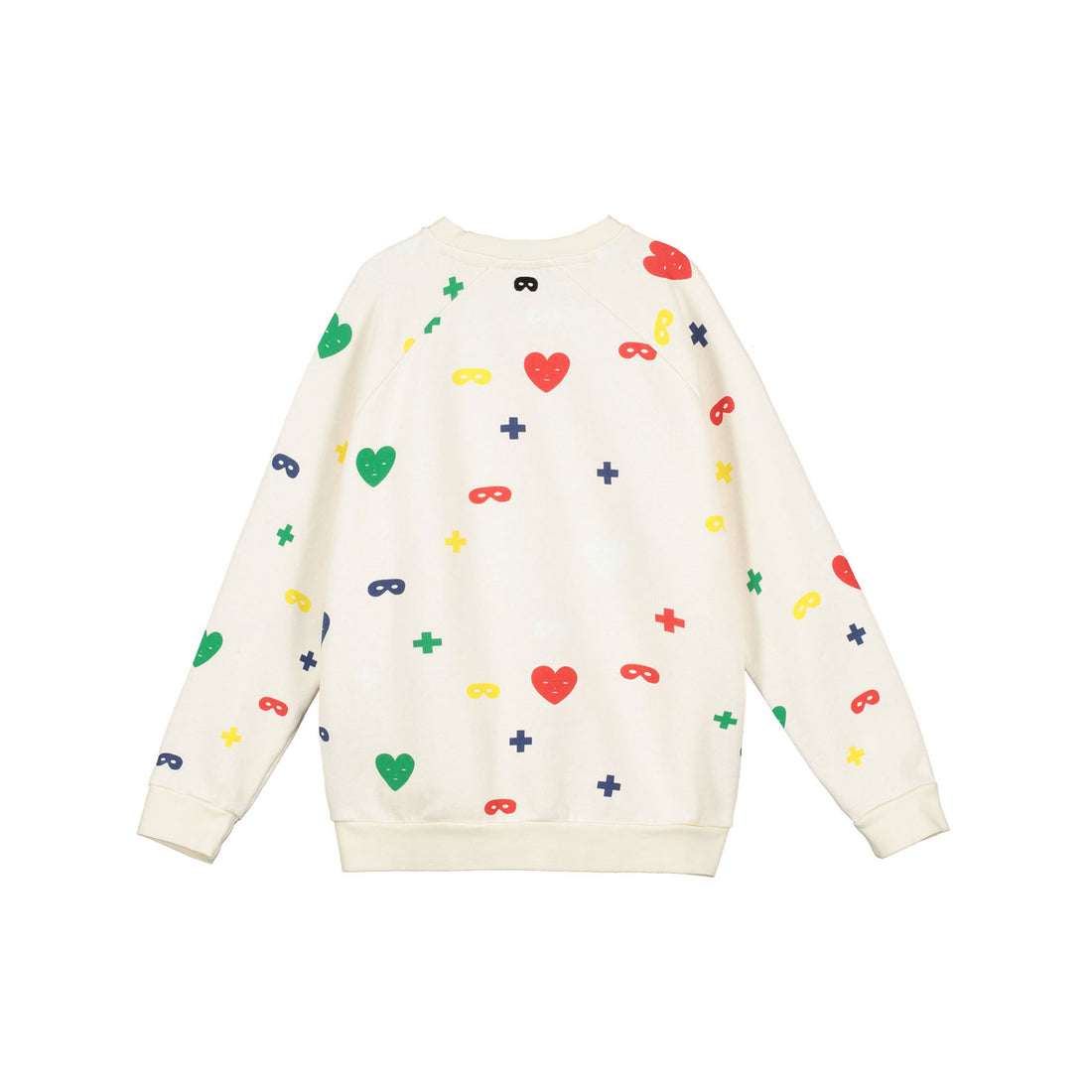 Beau Loves Colour Hearts+Masks Print Raglan Sweater
