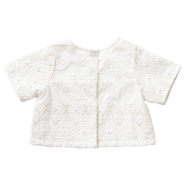 Pink Chicken White Eyelet Embroidery Ramona Top