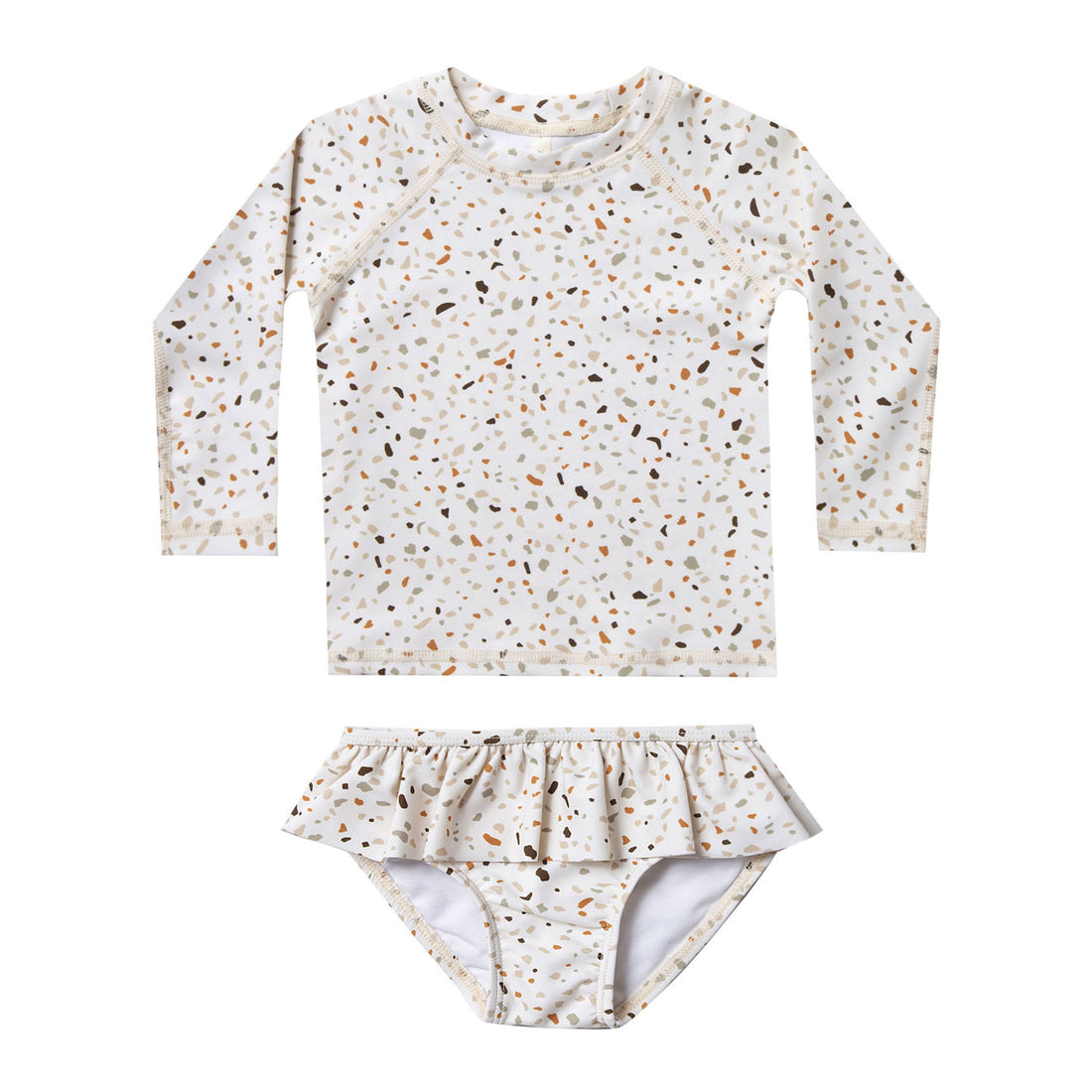 Rylee and Cru Ivory Terrazzo Rashguard Set