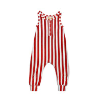 Hugo Loves Tiki Red/White Stripes Long Leg Terry Romper