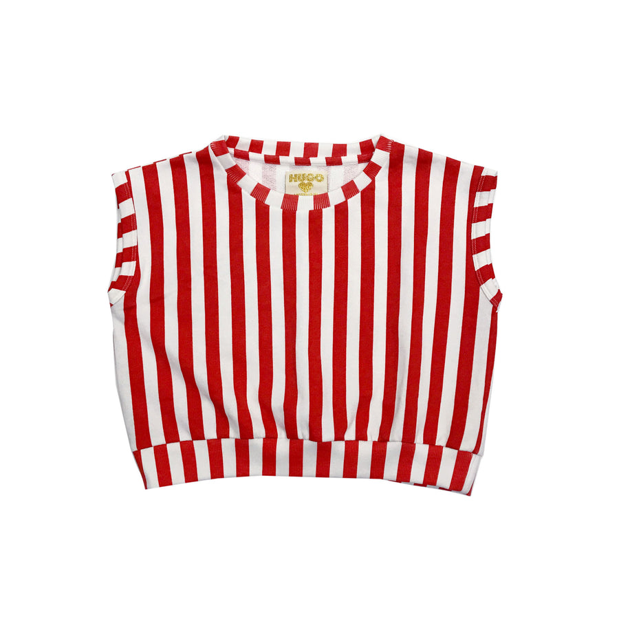 Hugo Loves Tiki Red/White Stripes Short Sleeve Sweater