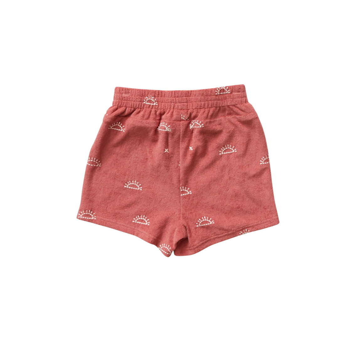 Hey kid Red Embroidered Sun Terry Shorts