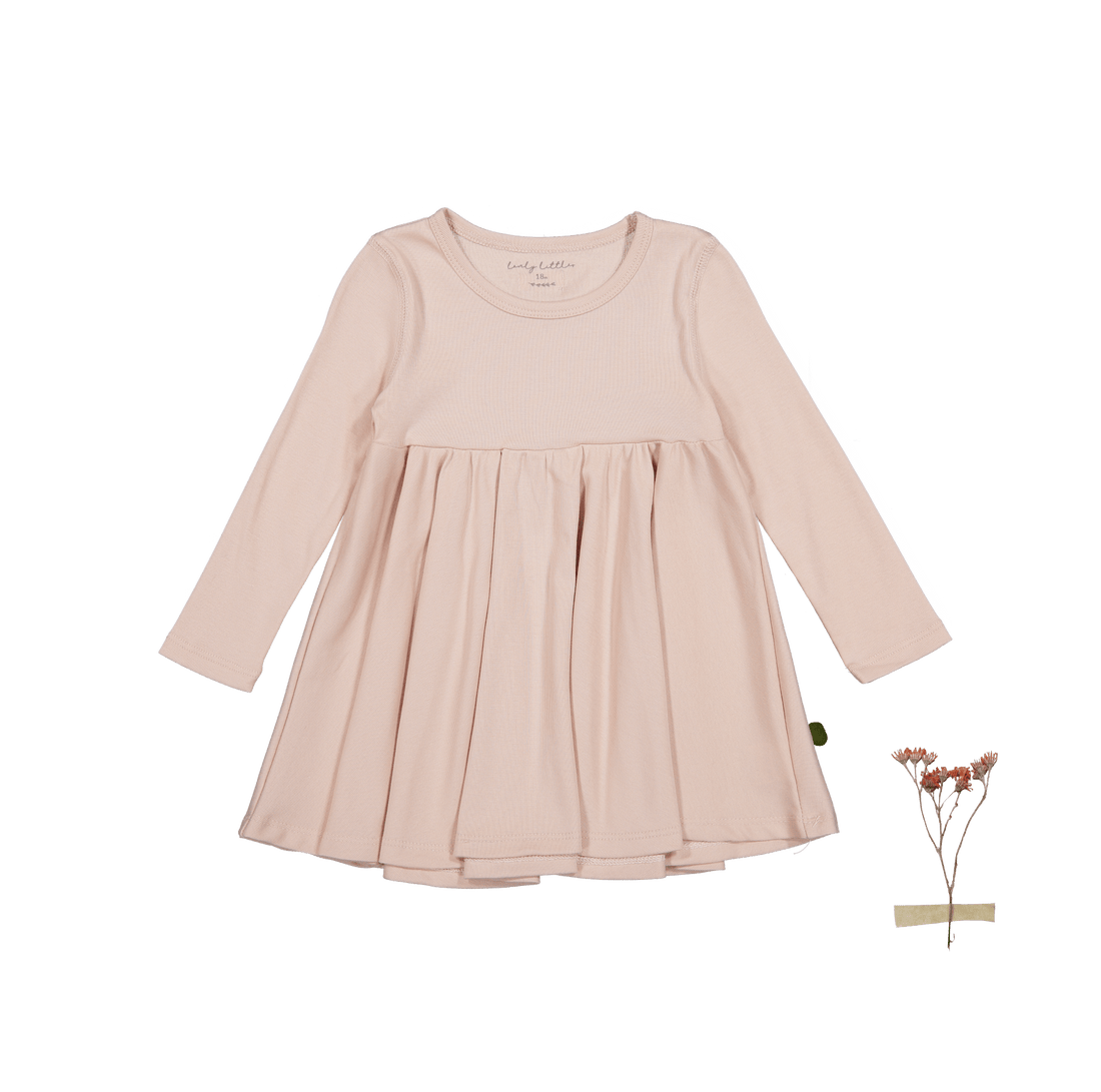Lovely Littles The Cotton Long Sleeve Dress -Blush