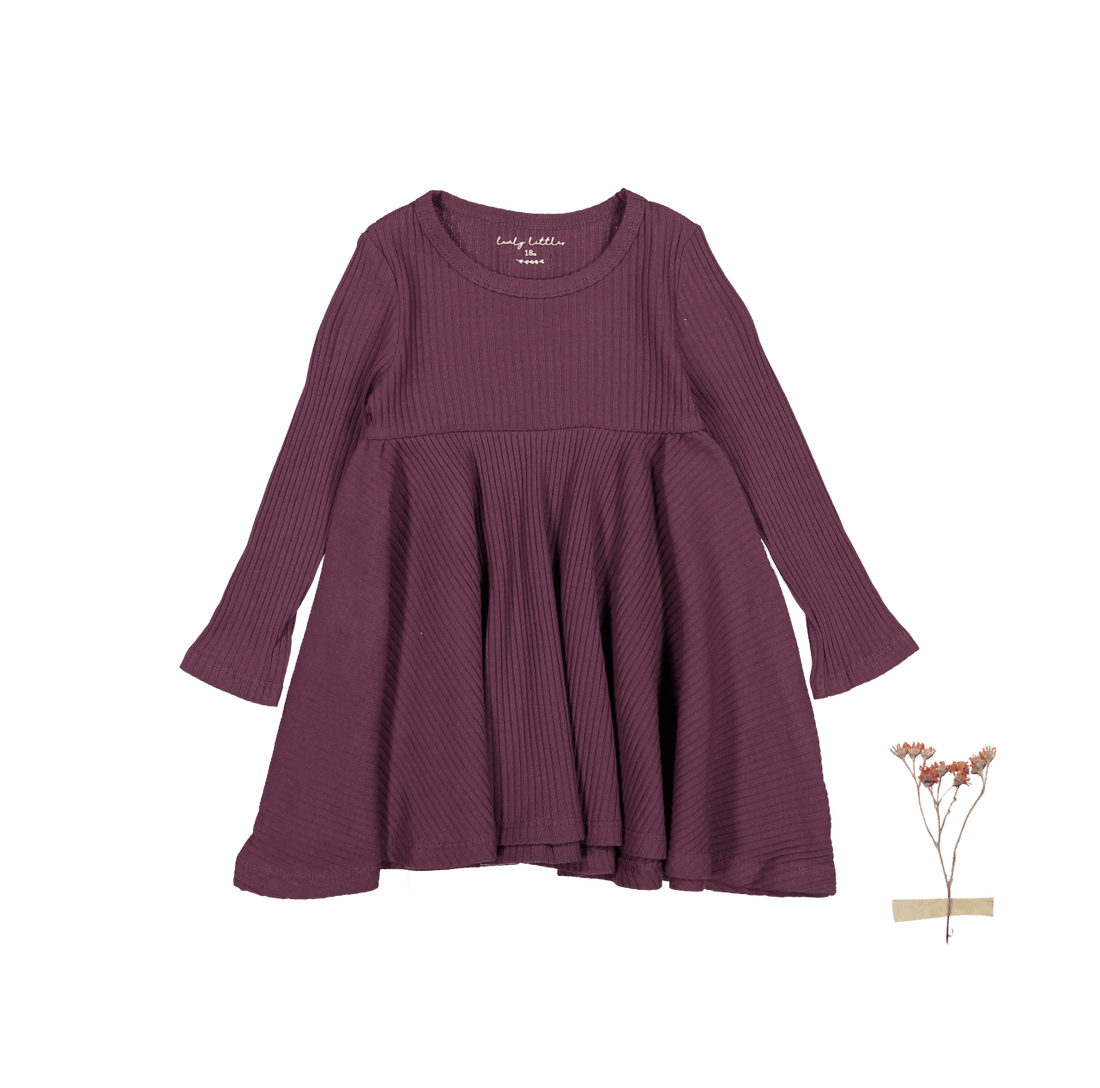 Lovely Littles The Long Sleeve Dress - Mulberry