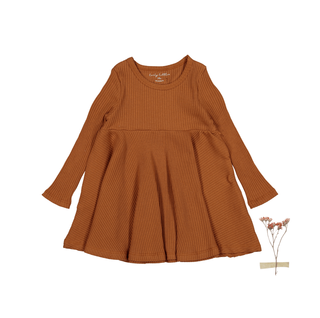 Lovely Littles The Long Sleeve Dress - Caramel