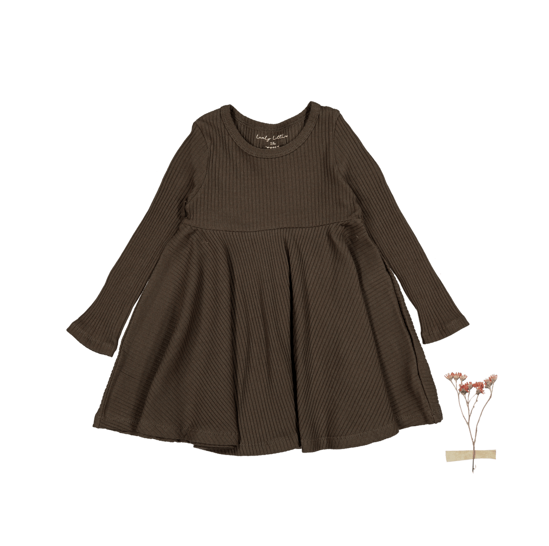 Lovely Littles The Long Sleeve Dress - Cocoa