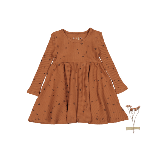 Lovely Littles The Long Sleeve Dress - Mushroom